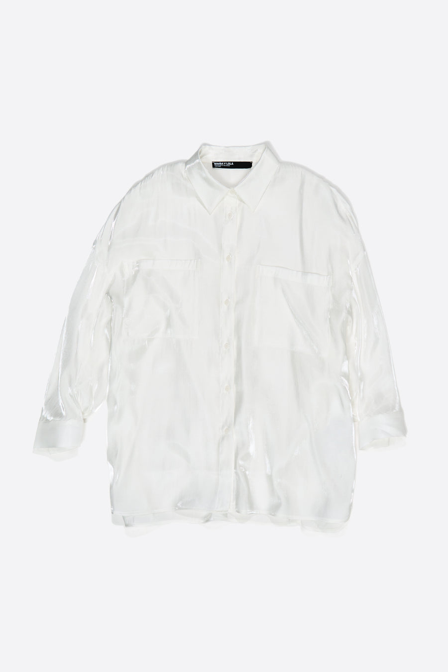 Shiny white oversize shirt