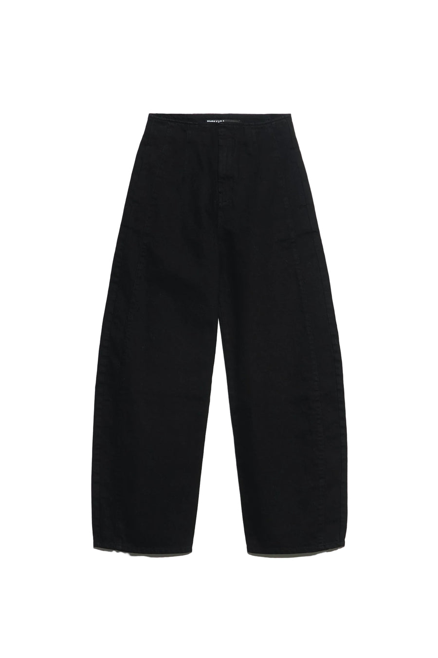 BARREL - Black denim trousers with buckle