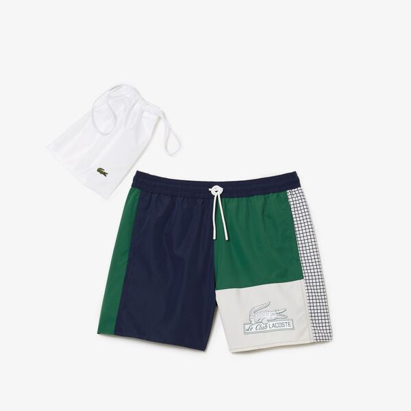 Lacoste Men's Lacoste Recycled Polyester Print Swim Trunks MH5635