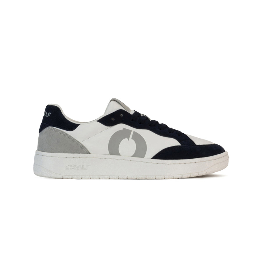 ECOALF OFF WHITE/NAVY DEIA VEGAN LEATHER TRAINERS FOR MEN