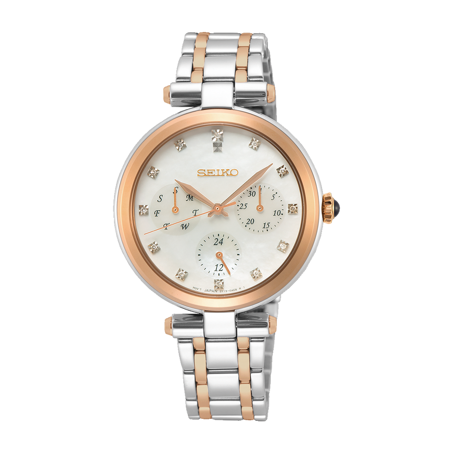 SEIKO CAPRICE MOP DIAL SILVER & ROSE GOLD STEEL 32.5MM - SKY658P1