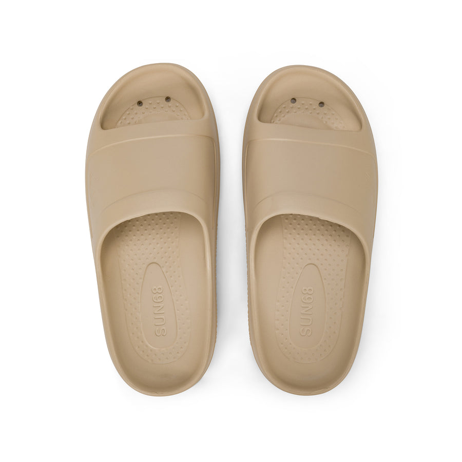 Beige PU slides