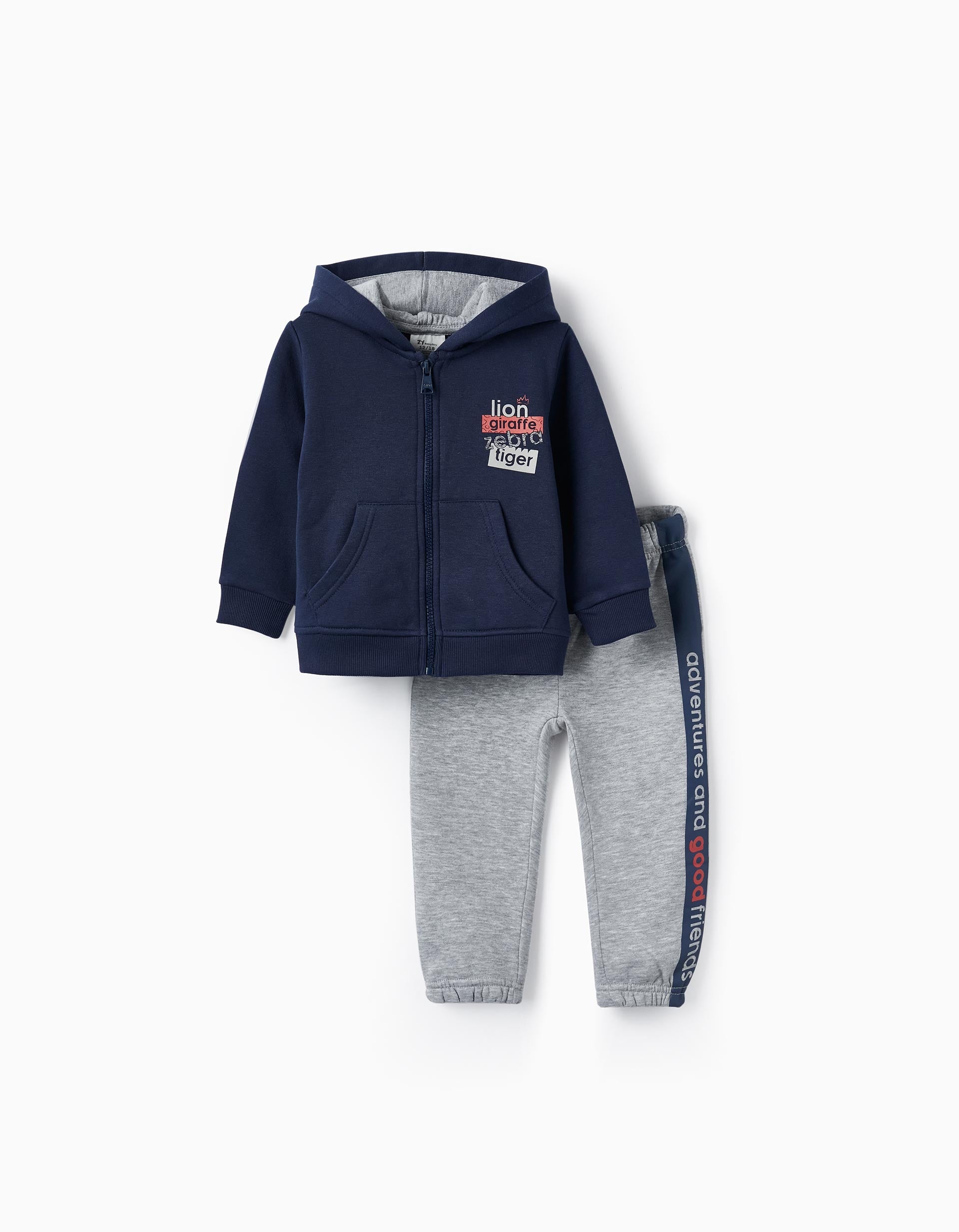 Buy ZIPPY Tracksuit for Baby Boys 'Animals', Blue/Light Grey Online