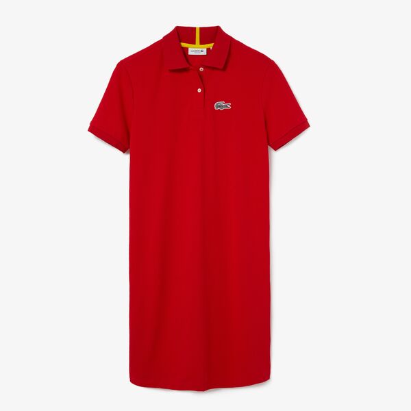 Women ¢S Lacoste X National Geographic Cotton Pique Polo Shirt Dress Ef5905