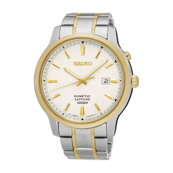 Buy Seiko Kinetic White Gold Dial Silver Gold Bracelet Ska742P1