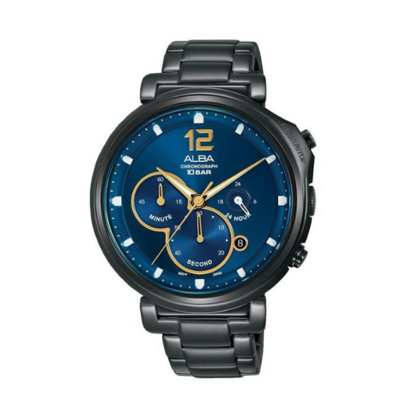 Shop The Latest Collection Of Outlet - Alba Signa Blue Yellow Dial Limited Edition Blk Steel - At3E21X1 In Lebanon