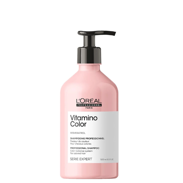 L'Oreal Vitamino Color shampoo bottle on a white background