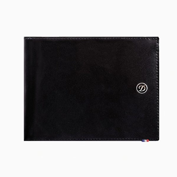 Line D Black Smooth Leather Wallet-8-Credit Card Slots - 180003