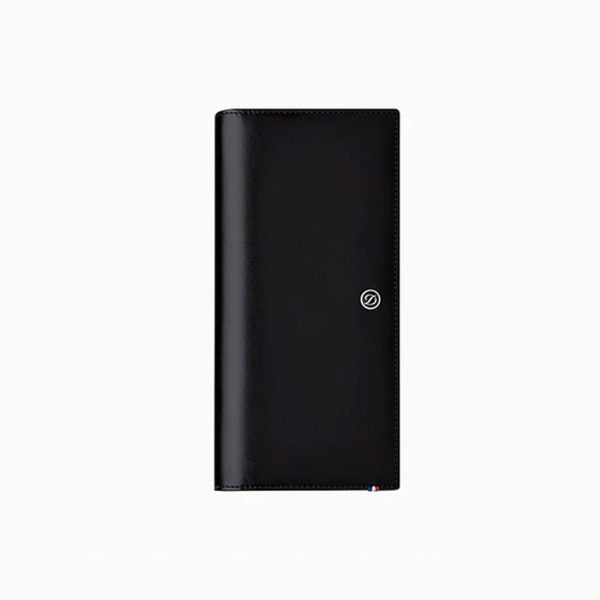 Line D Black Long Smooth Leather Wallet - 180045