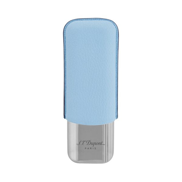 Turquoise Grained And Chrome Double Cigar Case - 183264