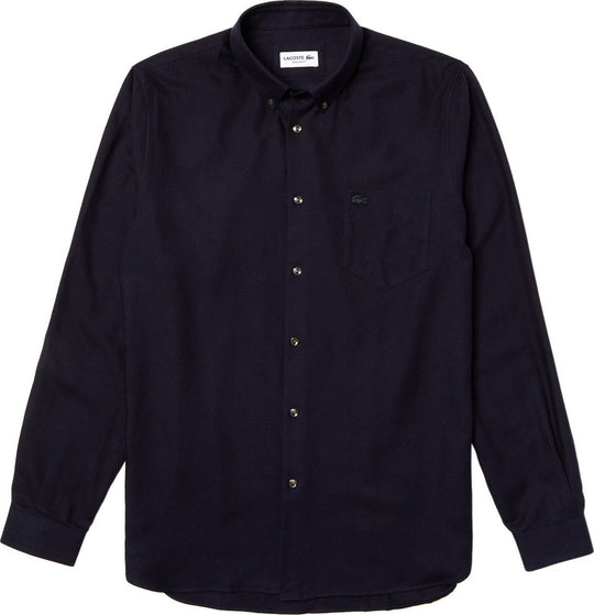 Lacoste Men's Shirt with Long Sleeves Regular Fit Navy Blue