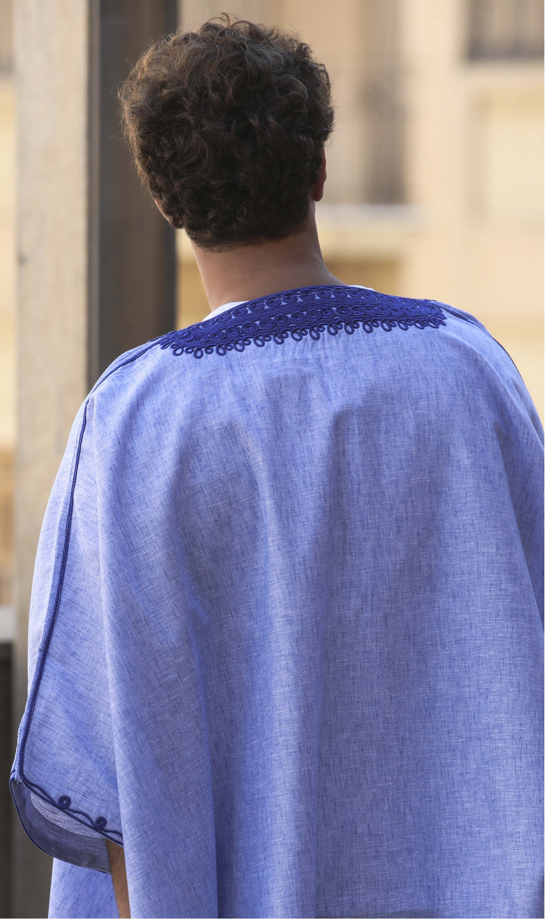 Blue Eternity Linen Abaya - 22878 - MYHOLDAL LEBANON