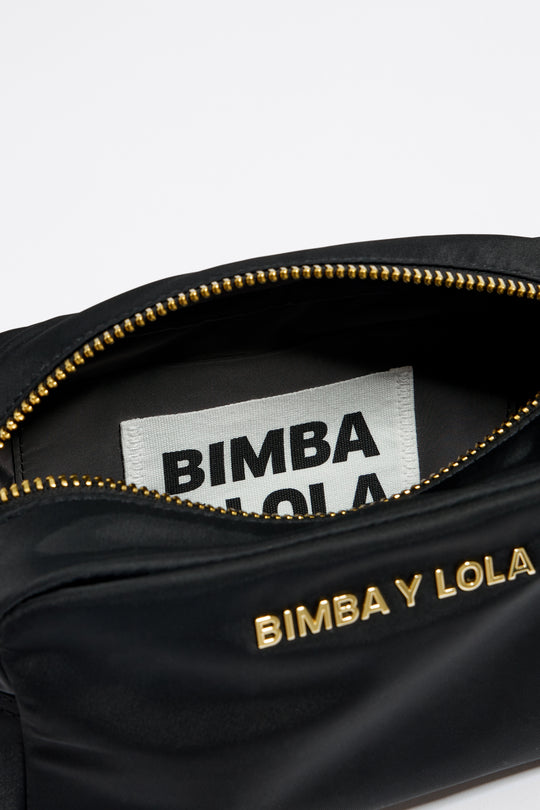 Small black nylon crossbody bag