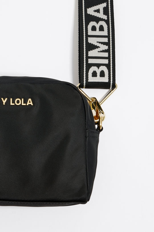 Small black nylon crossbody bag