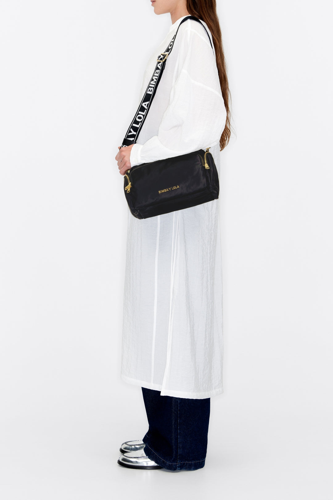 Medium black nylon Pocket crossbody bag