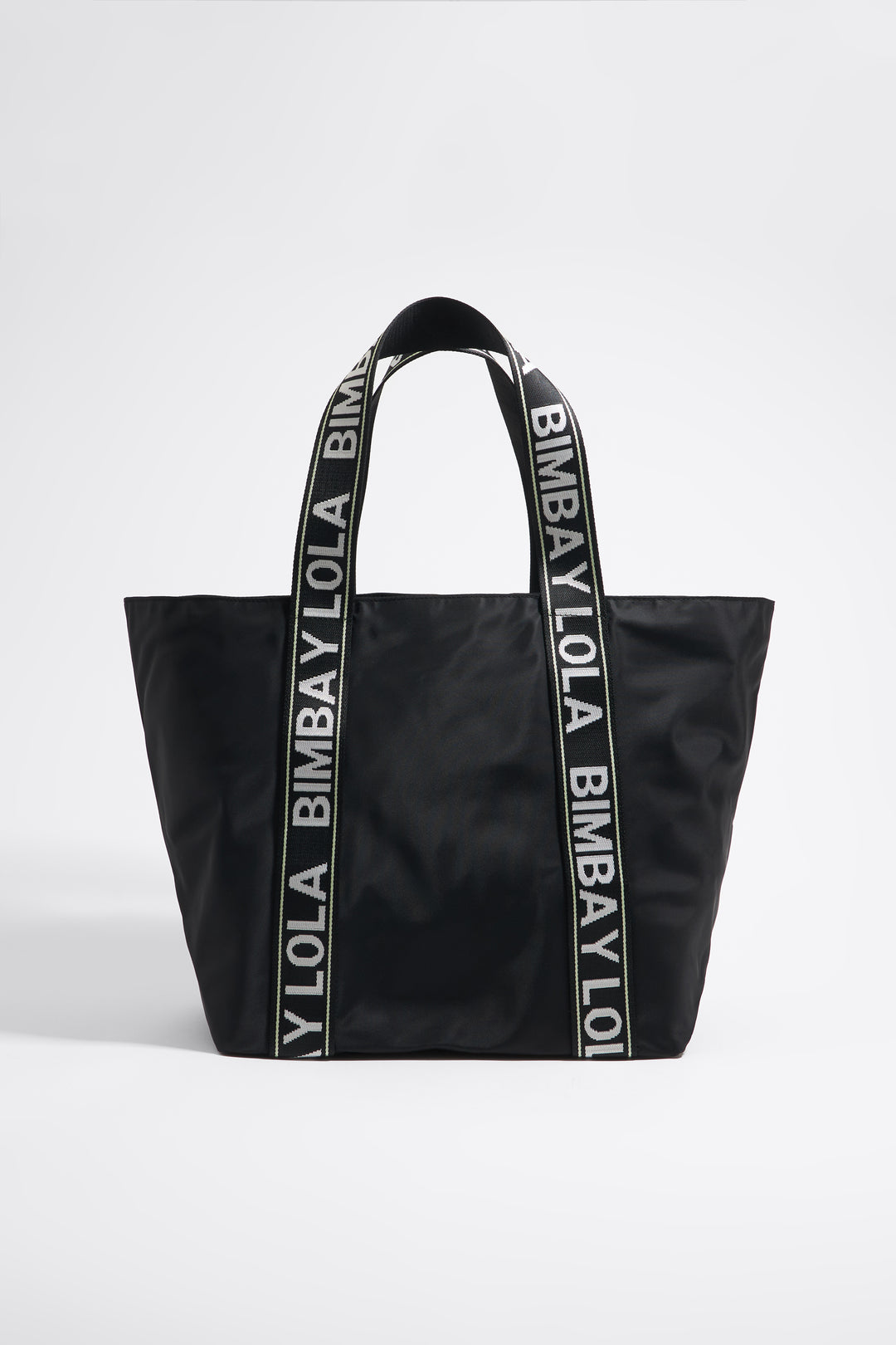 Black nylon maxi shopper bag