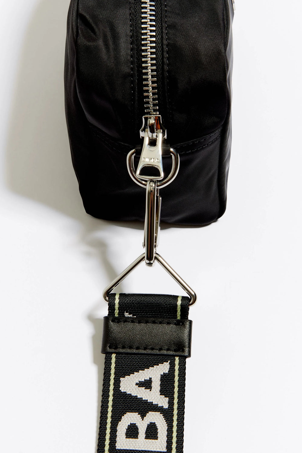 Small black nylon crossbody bag