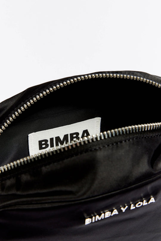 Small black nylon crossbody bag