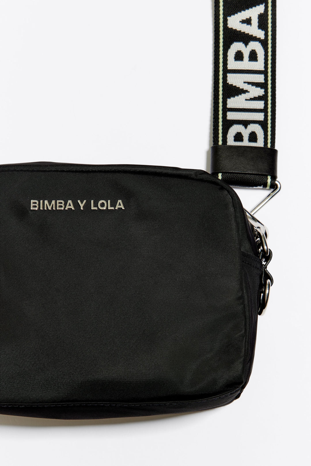 Small black nylon crossbody bag