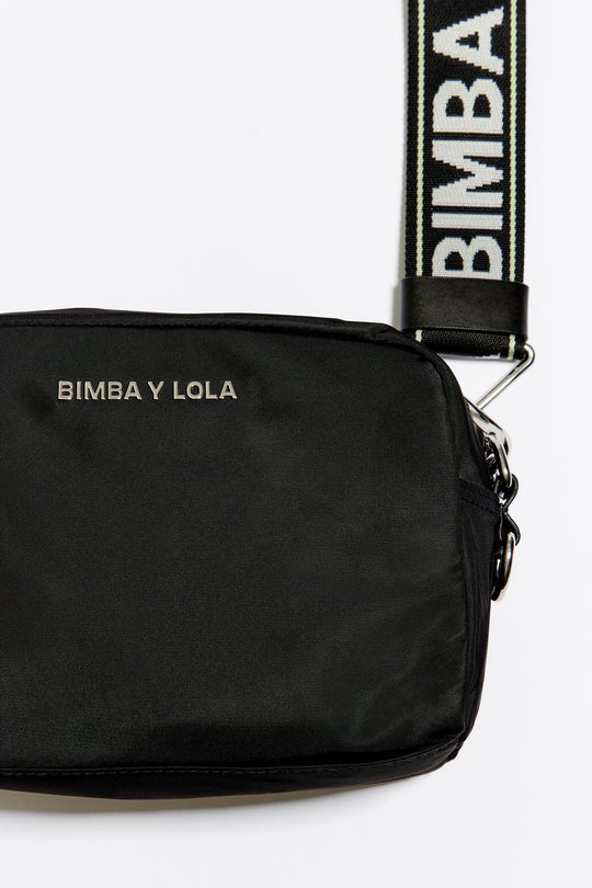 Small black nylon crossbody bag