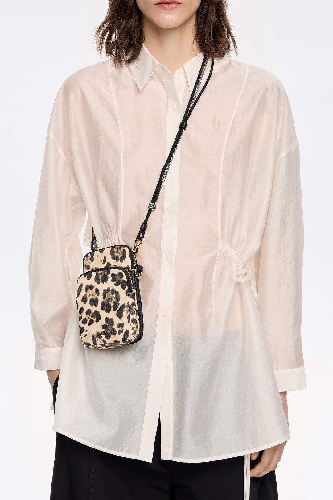 Beige Leopard print nylon phone case