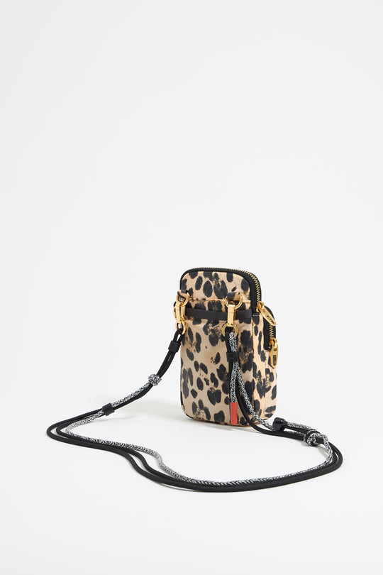 Beige Leopard print nylon phone case