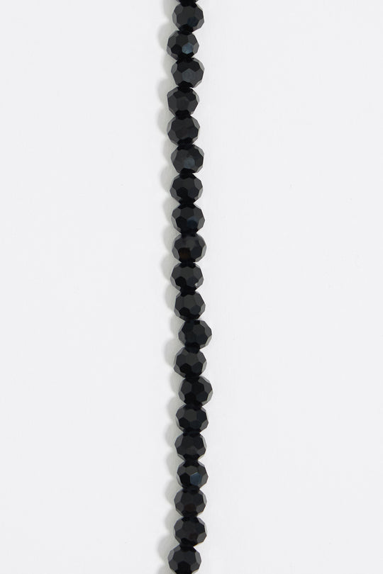 Black crystals and logo heart necklace