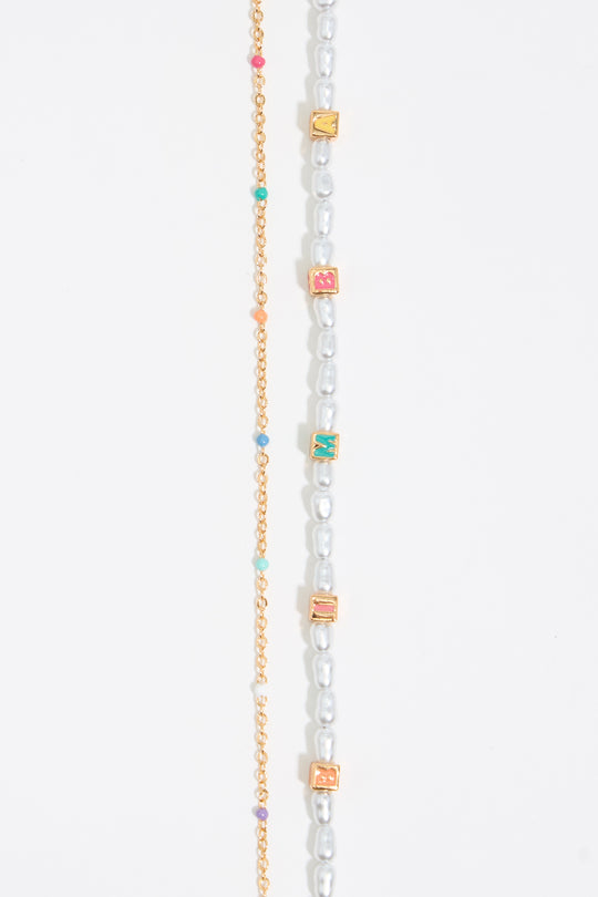 Multicolor Dice logo necklace