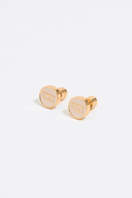 Ivory logo earrings