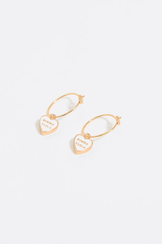 Ivory Heart logo hoop earrings