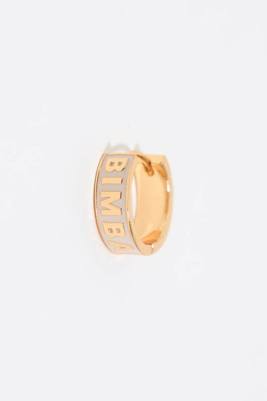 Black logo hoop earrings