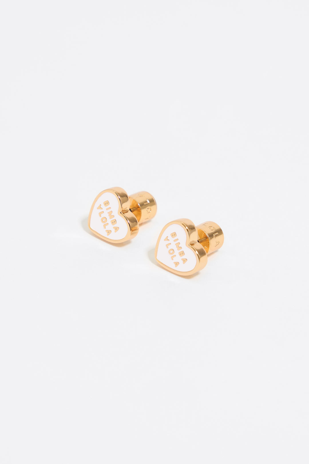 Ivory Heart logo earrings