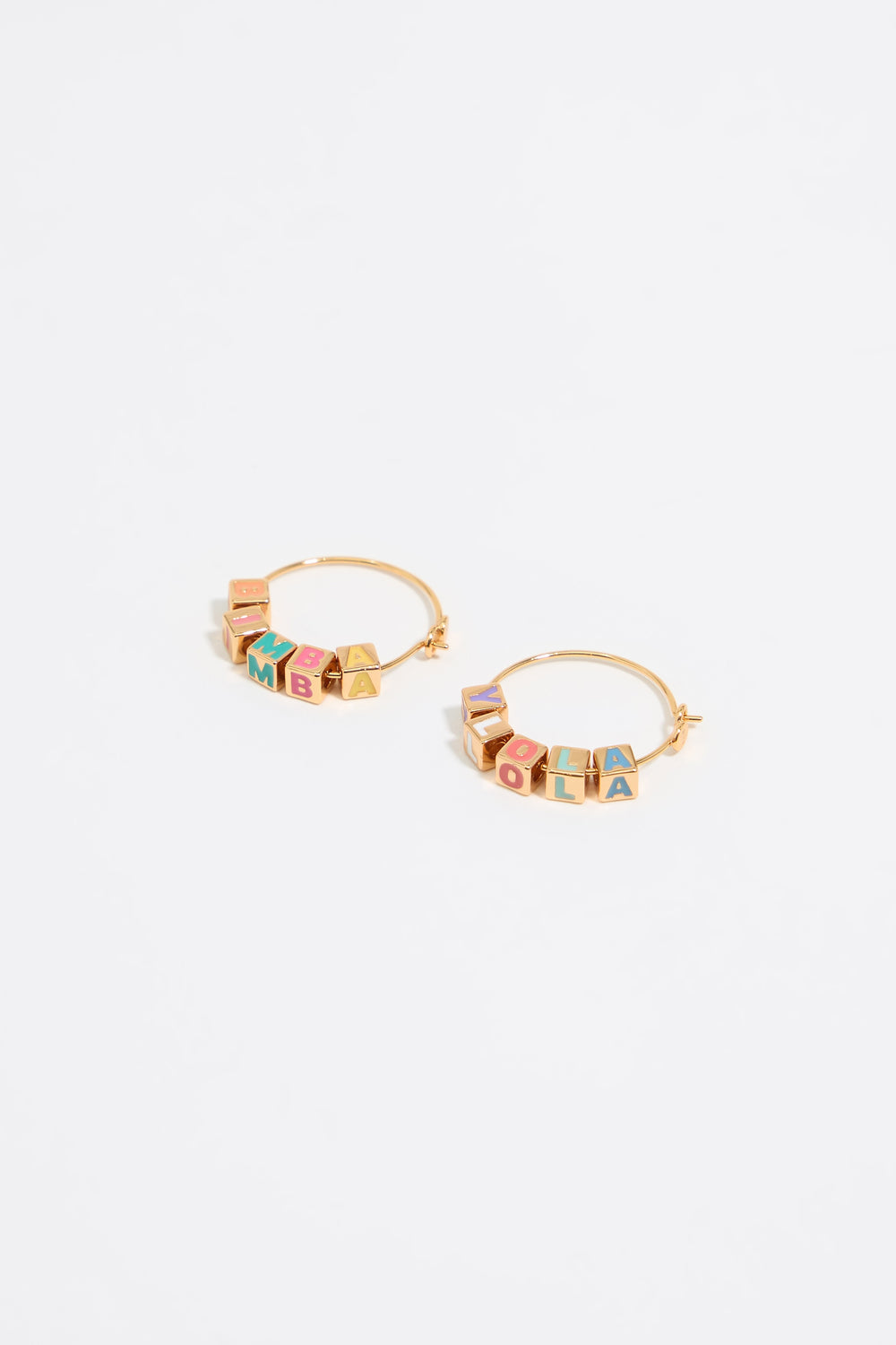 Multicolor Dice logo hoop earrings