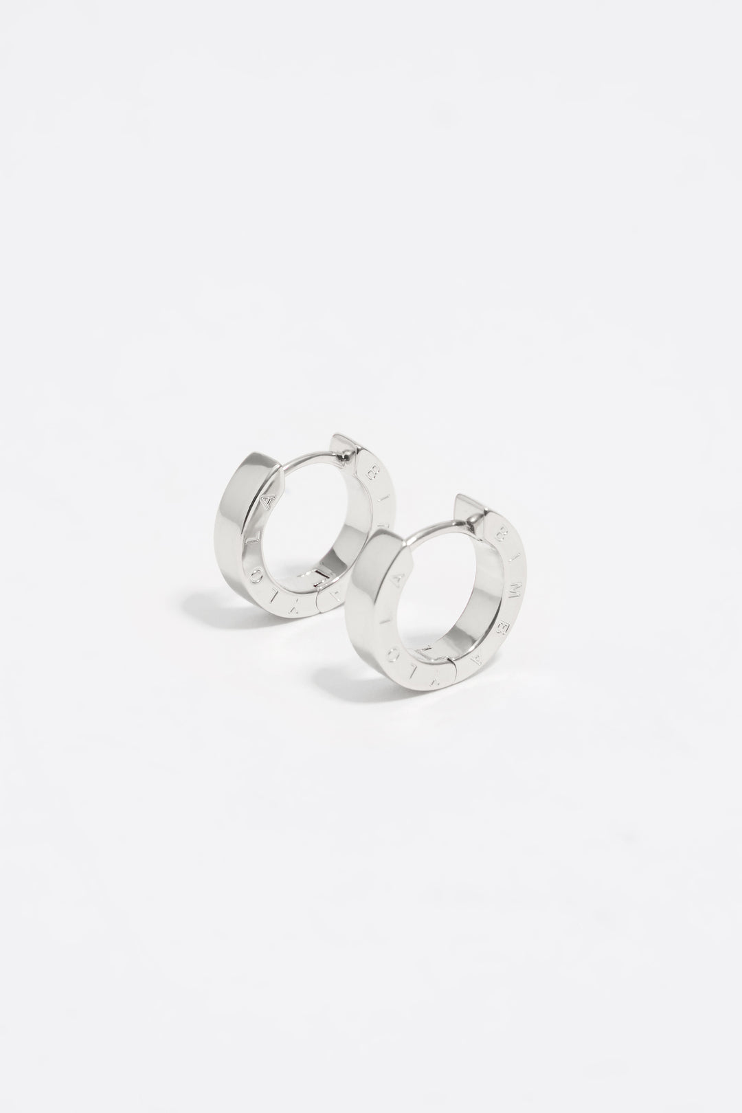 Silver logo hoop earrings