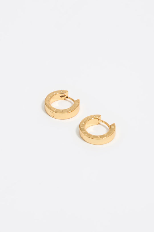 Gold logo hoop earrings