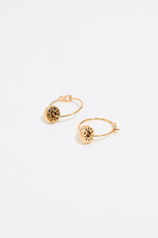 Black heart logo hoop earrings