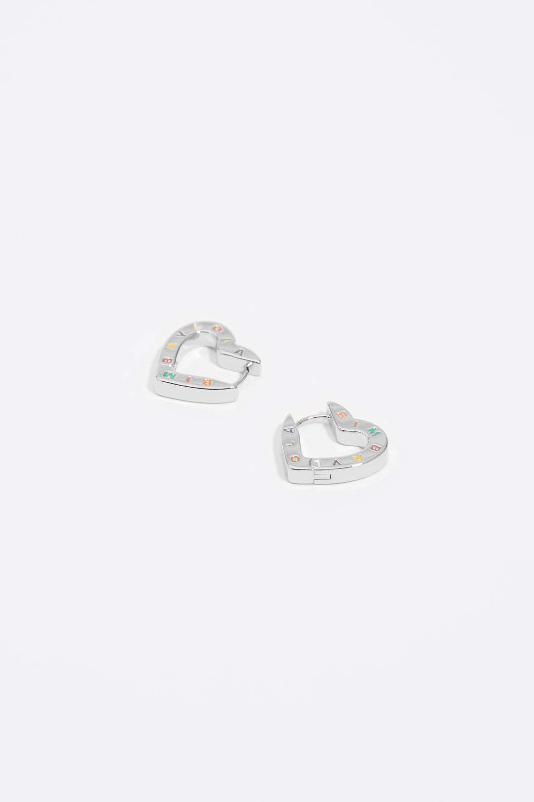 Heart logo hoop earrings