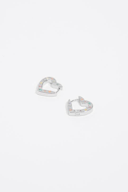 Heart logo hoop earrings