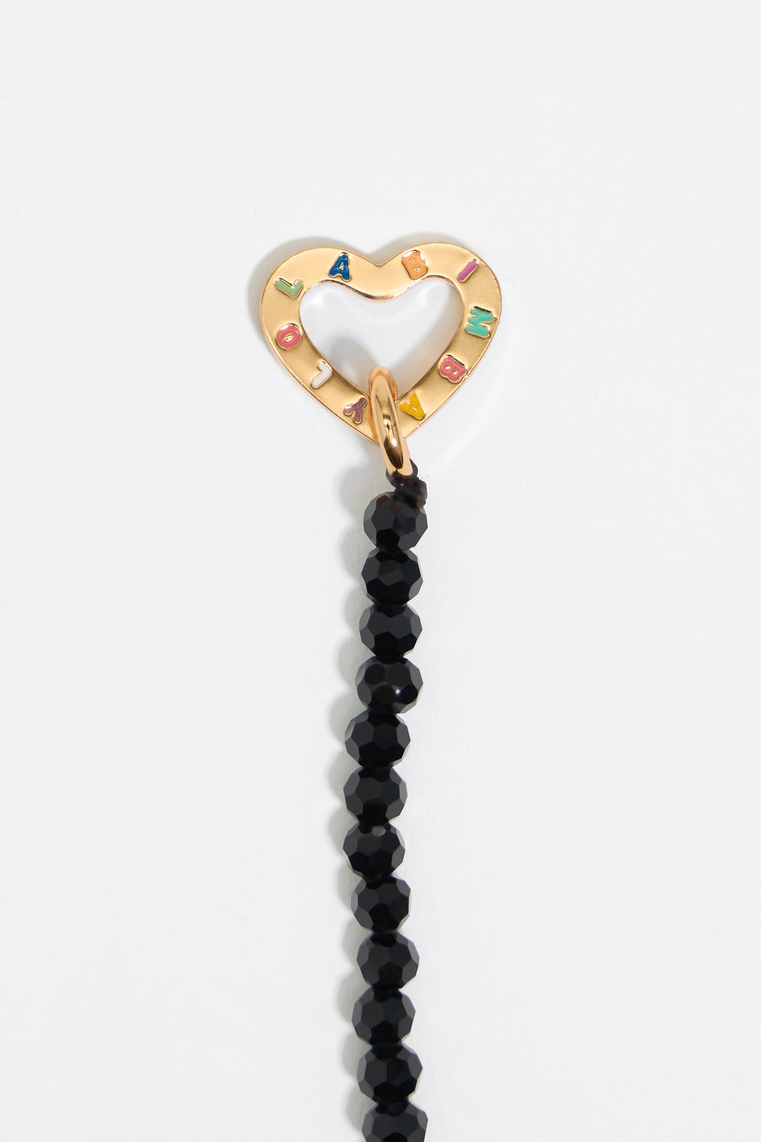Logo heart black crystals bracelet
