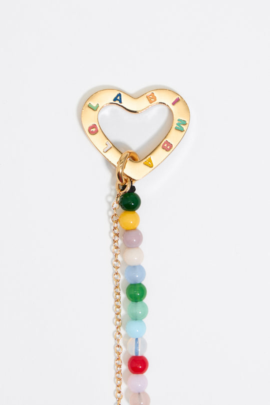 Double-chain bracelet with multicolor stones