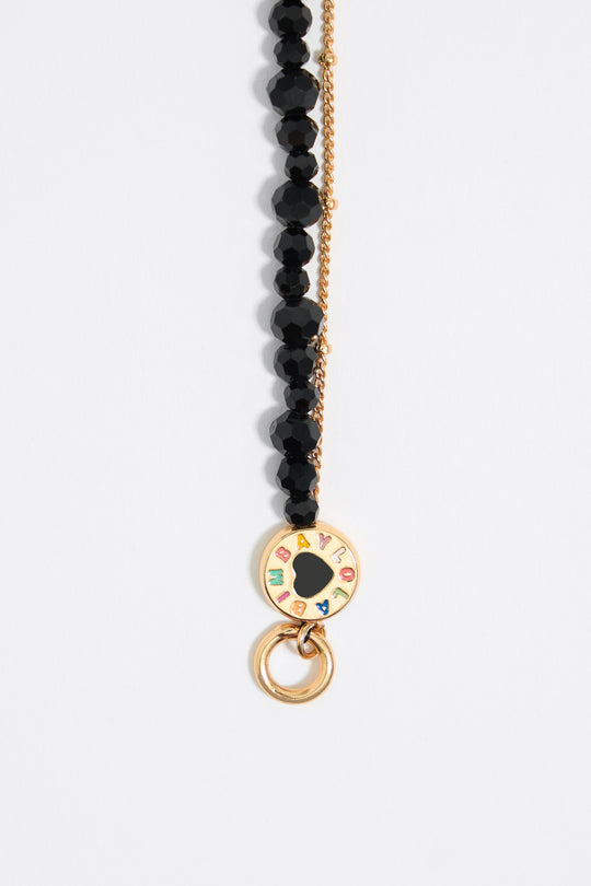 Black crystals logo bracelet