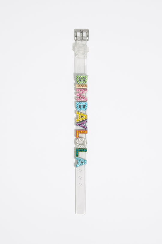 Crystal logo strap bracelet