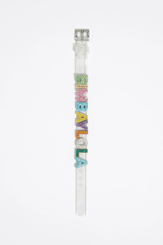 Crystal logo strap bracelet