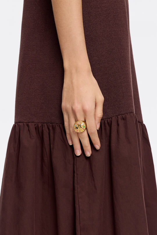 Fish coin logo ring