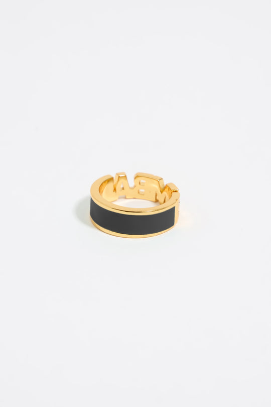 Black enamel logo ring