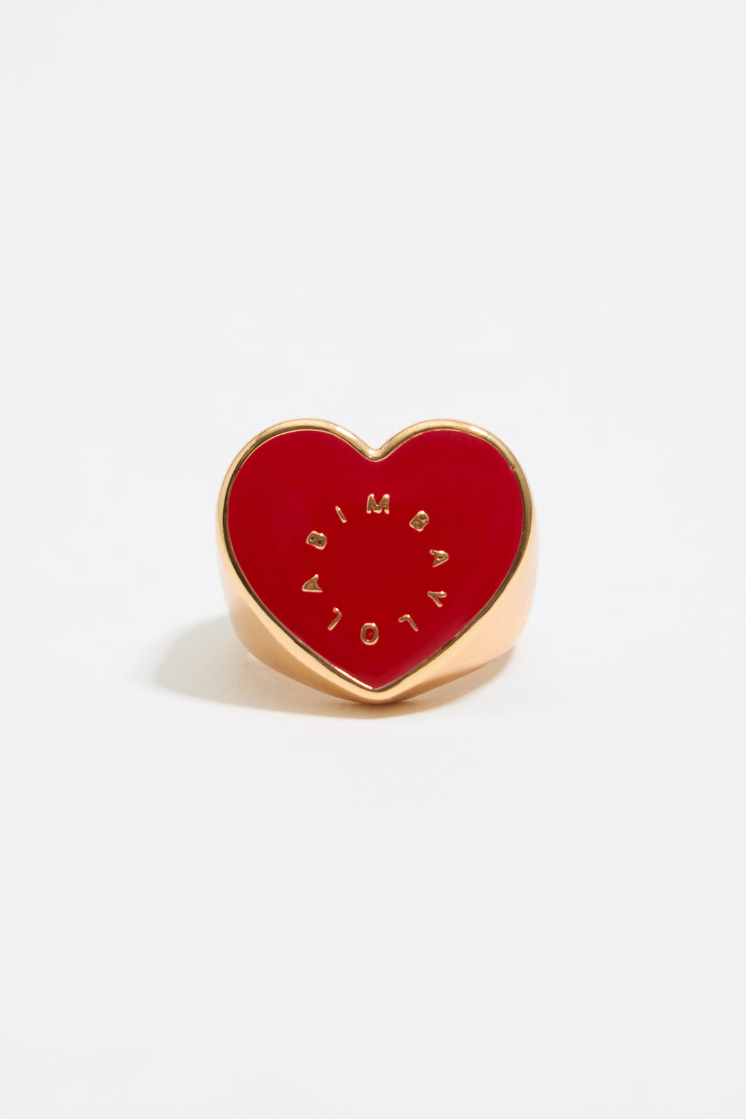 Red heart logo ring