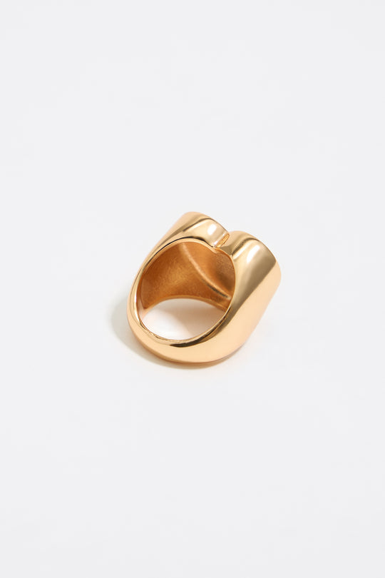 Red heart logo ring