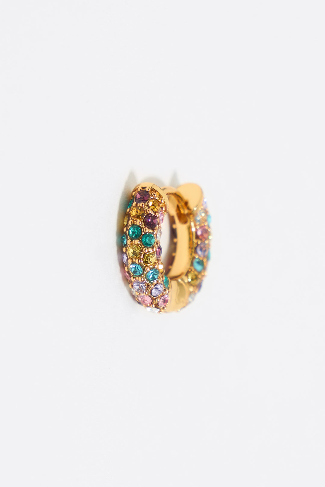 Multicolor crystal hoop earrings