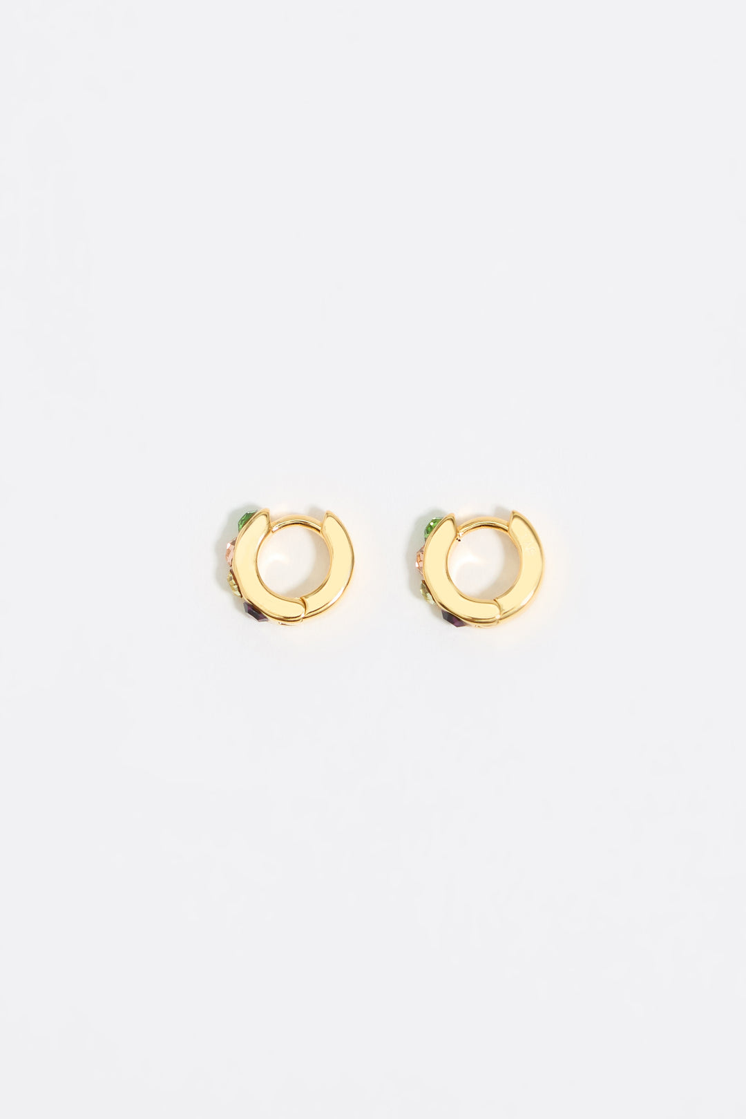 Multicolor crystals mini hoop earrings