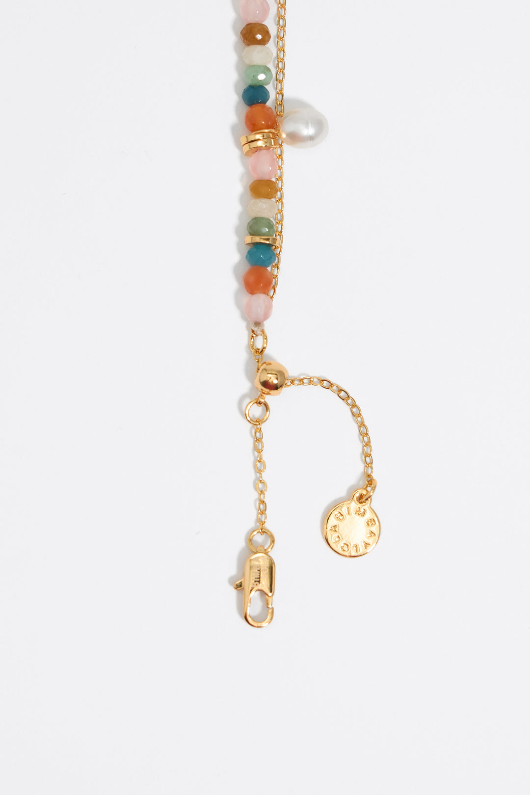 Gold heart and pink stones bracelet